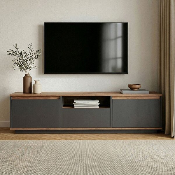 Антрацитна маса за телевизор 160x42x30 cm Sentinel – Kalune Design