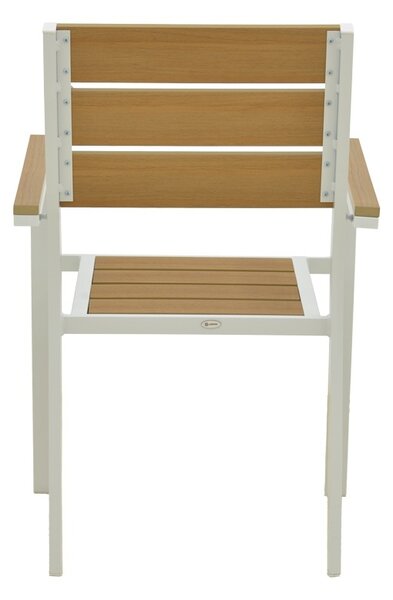 Стифиращ се градински стол, Breze, бял, 60x57.5x88 см