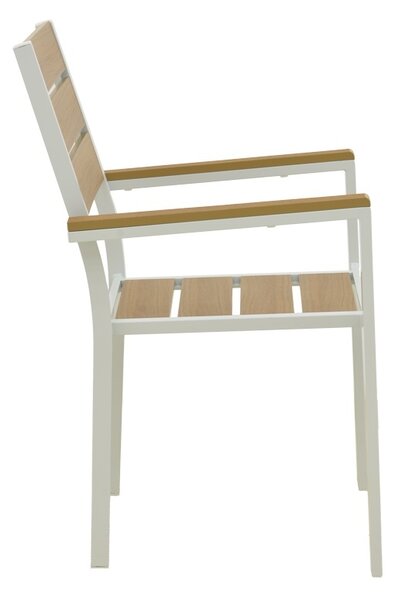 Стифиращ се градински стол, Breze, бял, 60x57.5x88 см