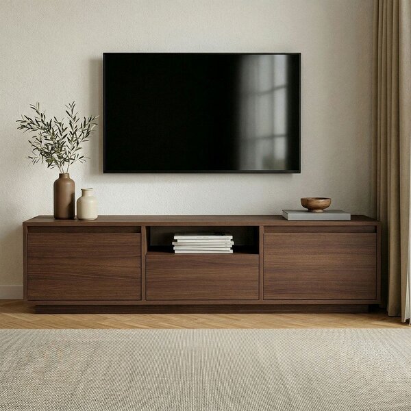 Маса за телевизор от декор от орех в тъмно естествен цвят 160x42x30 cm Sentinel – Kalune Design