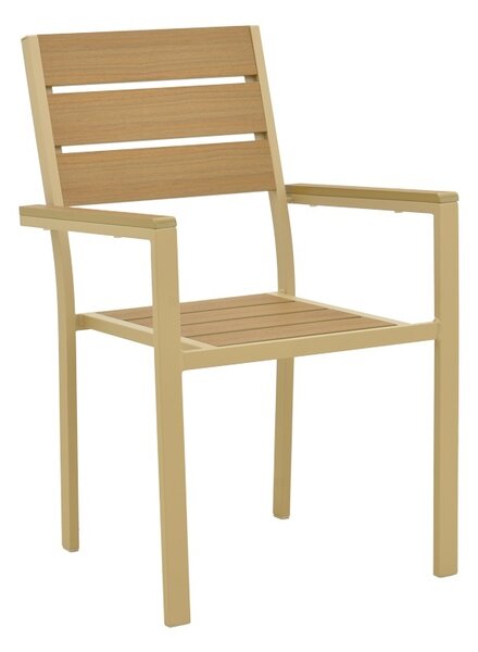 Стифиращ се градински стол, Breze, натурален, 60x57.5x88 см