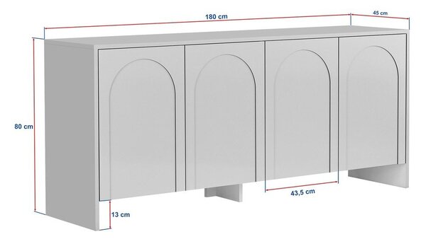 Бял скрин 180x80x45 cm Arlen – Kalune Design