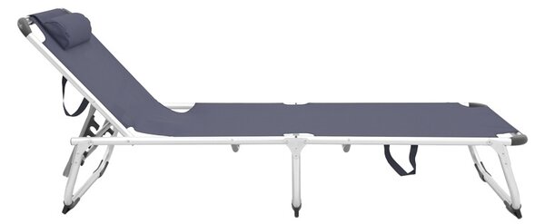 Шезлонг, Fevepe, тъмносив, 185x58.5x29.5 см