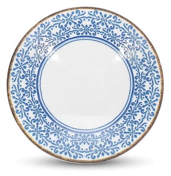 Бяла/синя порцеланова купичка за супа 1 l Azul – BonBistro