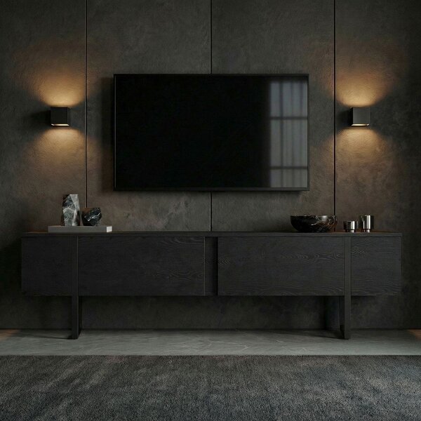 Черна маса за телевизор 180x50x30 cm Onera – Kalune Design
