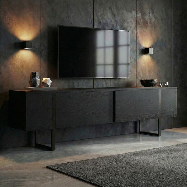 Черна маса за телевизор 180x50x30 cm Onera – Kalune Design