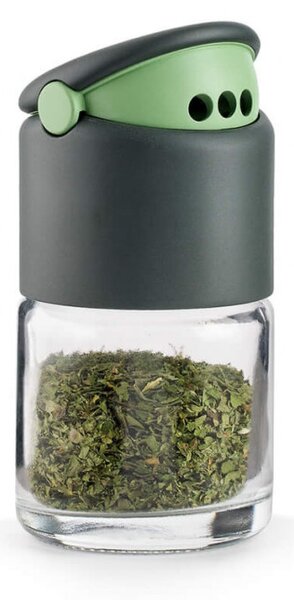 Бурканче за подправки Lekue 1009487, 80 мл, Ø5.2x9.2 см, Стъкло, +4°C / +80°C, Сив
