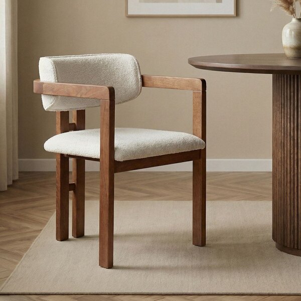 Бял трапезен стол с подлакътници Toscana – Kalune Design
