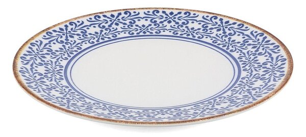 Бяла/синя порцеланова чиния за сервиране ø 32 cm Azul – BonBistro