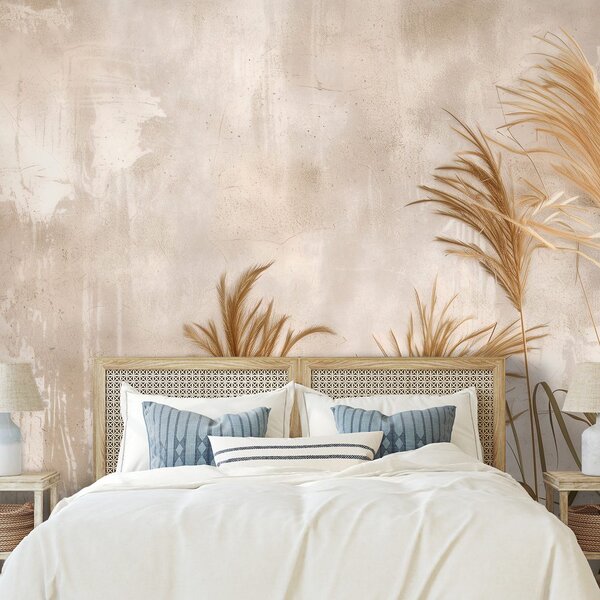 Фототапет – Пампаска трева на бежов фон