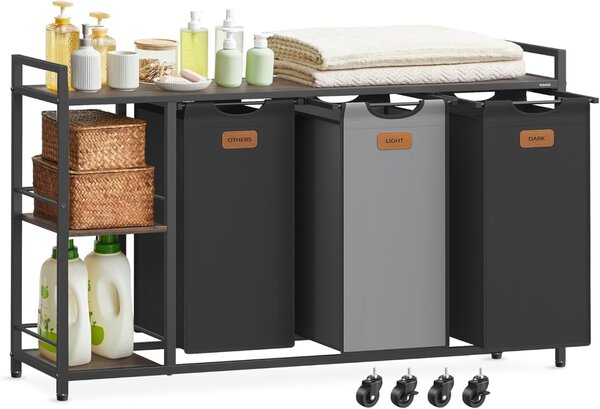 Кош за пране Vasagle Black 150 L, 117 x 33 x 80,5 cm