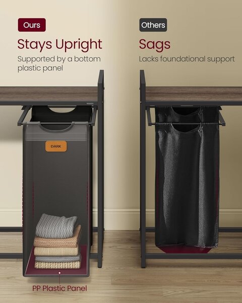 Кош за пране Vasagle Black 150 L, 117 x 33 x 80,5 cm