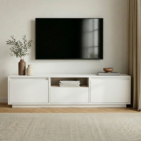 Бяла маса за телевизор 160x42x30 cm Sentinel – Kalune Design