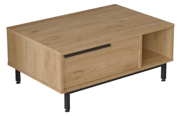 Масичка за кафе Frixton меламинова цвят естествено дърво - черен 90x60x37.5см