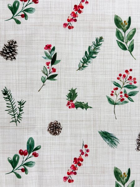 Sinsay - Кръгла коледна покривка за маса с мотив на джел, клонки и шишарки - зeлeн
