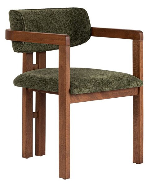 Тъмнозелен трапезен стол с подлакътници Toscana – Kalune Design