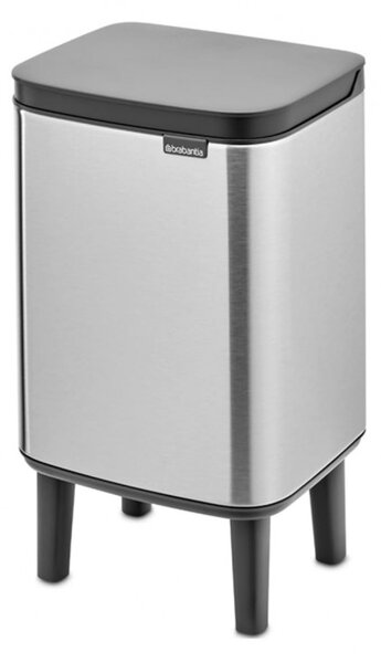 Кош за боклук Brabantia Bo Small Hi 1006642, 4 л, Плавно и безшумно отваряне, Противоплъзгаща основа, Устойчив на пръстови отпечатъци, Инокс/Мат