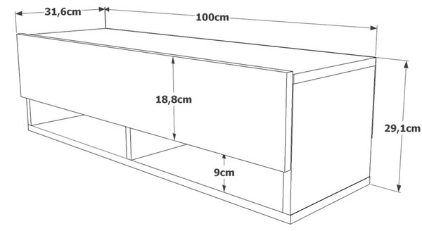 ТВ конзола Fr13 Натурален 100x29.1x31.6 см
