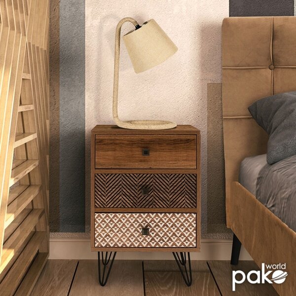 Нощно шкафче Boho Орех 40x40x59 см
