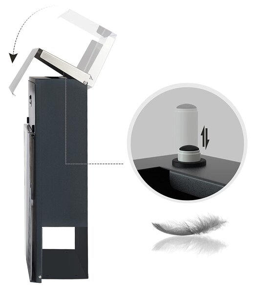 Пощенска кутия Songmics сива 37x10.5x37 см