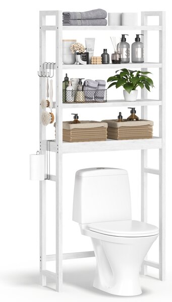 Рафт за баня WC Songmics бял 63x26x185 см