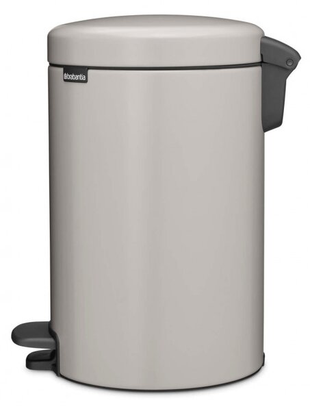 Кош за боклук с педал Brabantia NewIcon 1010440, 12 л, Плавно затваряне, Противоплъзгаща основа, Светлосив