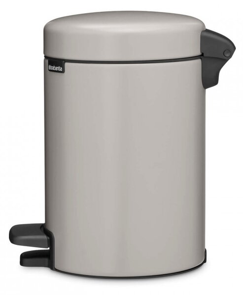 Кош за боклук с педал Brabantia NewIcon 1010433, 3 л, Плавно затваряне, Противоплъзгаща основа, Светлосив