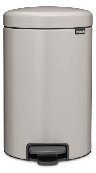 Кош за боклук с педал Brabantia NewIcon 1010440, 12 л, Плавно затваряне, Противоплъзгаща основа, Светлосив