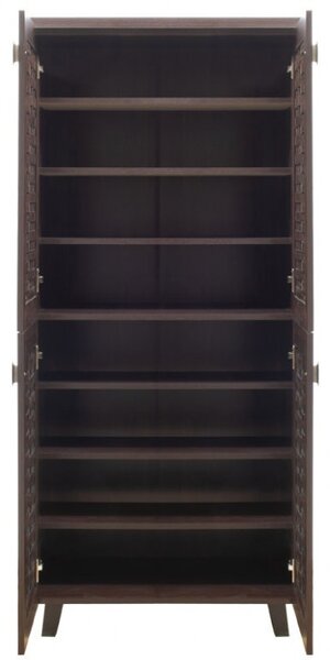 Шкаф за обувки Mantam с 4 врати за 24 двойки обувки, цвят орех 78x40x170,5 см