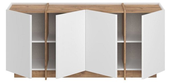 Бял скрин от декор от бор с отвор за кабели 180x80x45 cm Dorma – Kalune Design