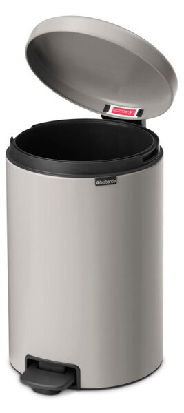 Кош за боклук с педал Brabantia NewIcon 1010441, 20 л, Плавно затваряне, Противоплъзгаща основа, Светлосив