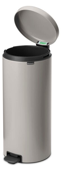 Кош за боклук с педал Brabantia NewIcon 1010442, 30 л, Плавно затваряне, Противоплъзгаща основа, Светлосив