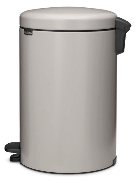 Кош за боклук с педал Brabantia NewIcon 1010441, 20 л, Плавно затваряне, Противоплъзгаща основа, Светлосив