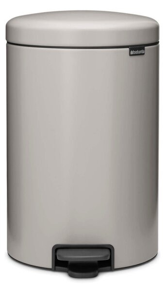 Кош за боклук с педал Brabantia NewIcon 1010441, 20 л, Плавно затваряне, Противоплъзгаща основа, Светлосив