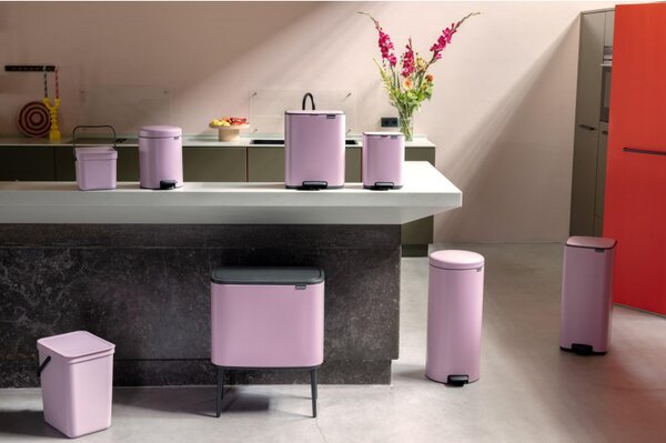 Кош за боклук Brabantia Bo Pedal 1010445, 7 л, Плавно затваряне, Гумирана основа, Розов