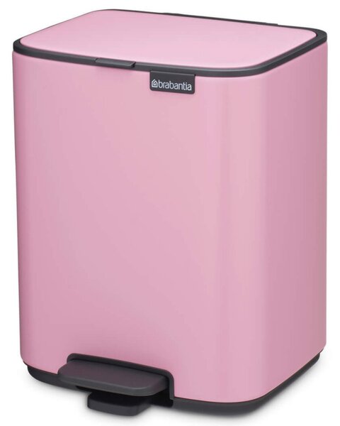 Кош за боклук Brabantia Bo Pedal 1010445, 7 л, Плавно затваряне, Гумирана основа, Розов