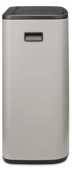 Кош за боклук Brabantia Bo Touch 1010456, 2x30 л, Плавно и безшумно отваряне, Голям отвор, Сив