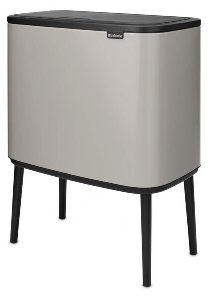 Кош за боклук Brabantia Bo Touch 1010454, 3x11 л, Плавно и безшумно отваряне, Голям отвор, Сив