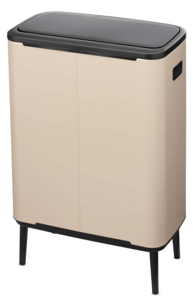 Кош за боклук Brabantia Bo Touch Hi 1010457, 60 л, Странични отвори за пренасяне, Регулируеми крака, Бежов