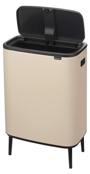 Кош за боклук Brabantia Bo Touch Hi 1010457, 60 л, Странични отвори за пренасяне, Регулируеми крака, Бежов