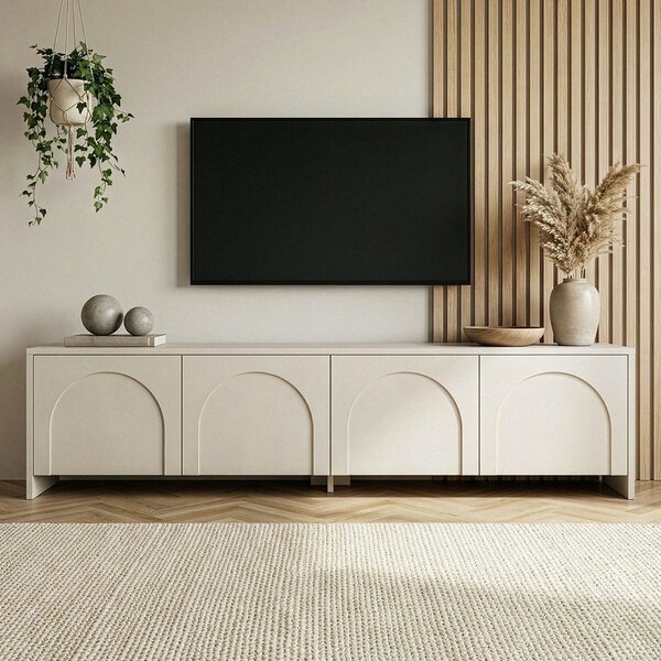 Кремава маса за телевизор 180x45x32 cm Aurelia – Kalune Design