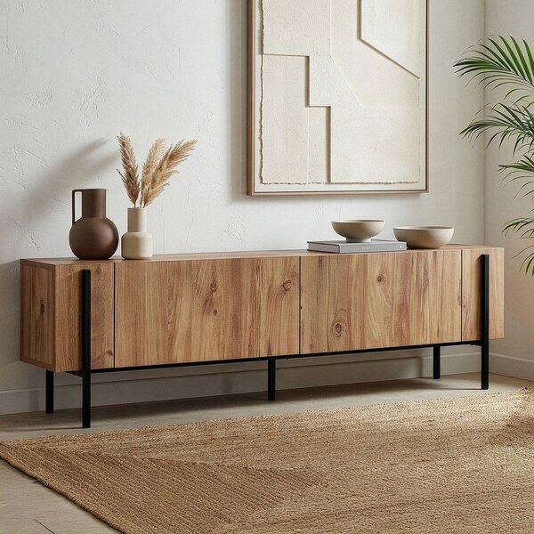 Маса за телевизор от декор от бор в естествен цвят 180x45x30 cm Nexus – Kalune Design