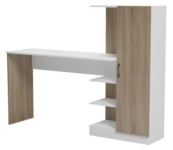 Бюро с библиотека, Ofisio, бял, 40x152.3x120 см