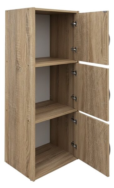 Гардероб с 3 врати, Soline, дъб, 34.5x40x90.5 см