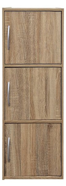Гардероб с 3 врати, Soline, дъб, 34.5x40x90.5 см