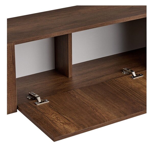 Маса за телевизор от декор от орех в тъмно естествен цвят 180x45x30 cm Nexus – Kalune Design