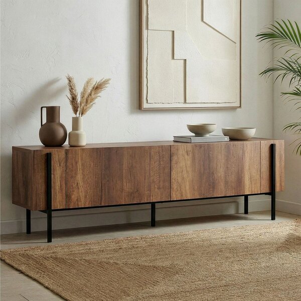 Маса за телевизор от декор от орех в тъмно естествен цвят 180x45x30 cm Nexus – Kalune Design