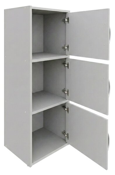 Гардероб с 3 врати, Soline, бял, 34.5x40x90.5 см
