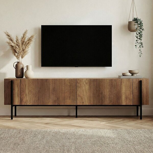 Маса за телевизор от декор от орех в тъмно естествен цвят 180x45x30 cm Nexus – Kalune Design