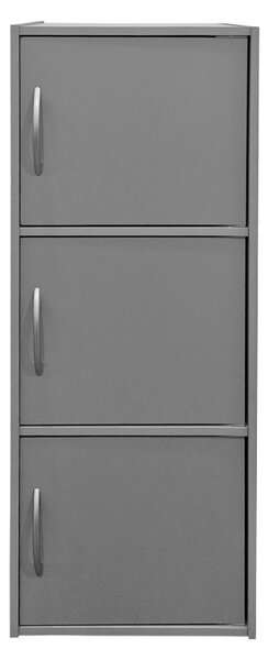Гардероб с 3 врати, Soline, светлосив, 34.5x40x90.5 см